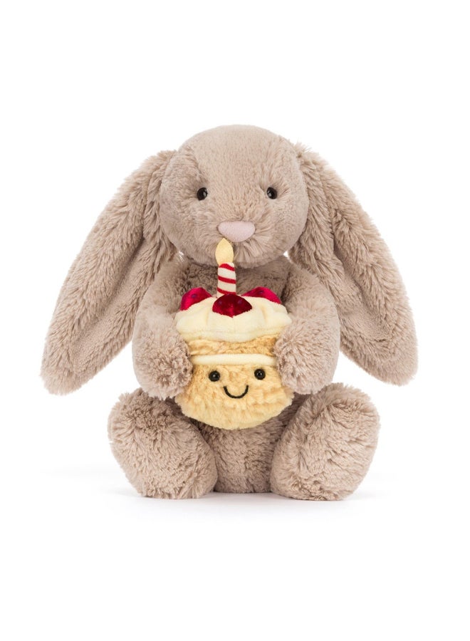 Jellycat أميزيبلز أرنب بيج خجول 'عيد الميلاد، لعبة محشوة ناعمة، هدية عيد الحب للأطفال والبالغين، مجموعة جليكات، 23 سم - Image 1